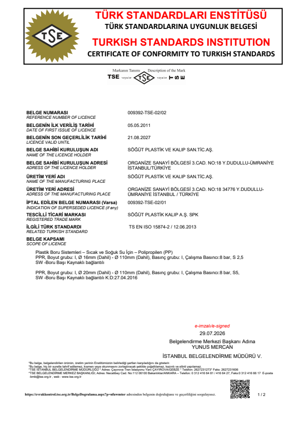 TS EN ISO 15874-2 PPR