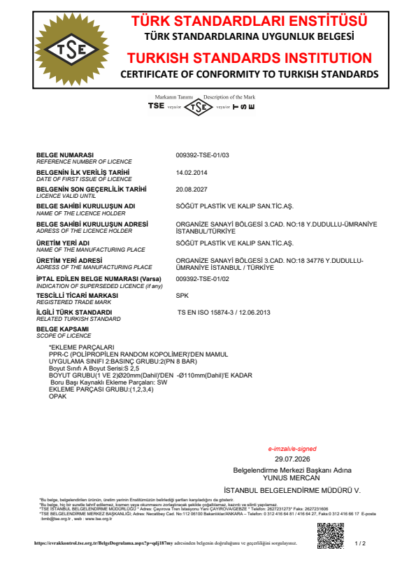 TS EN ISO 15874-3 PPR